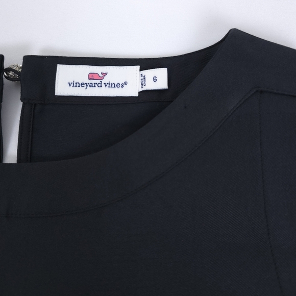 Vineyard Vines Sleeveless Peplum Swing Silk Top Jet Black size 6 - Picture 8 of 9